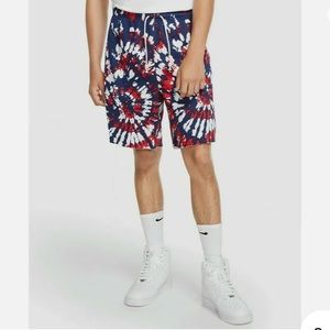 Nike Dri Fit Standard Issue Tie Dye Throwback Fleece Shorts, Size Large